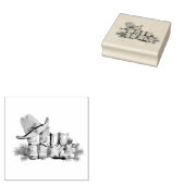 カントリーとウェスタン素朴ブーツとハッツクリスマ ラバースタンプ (押印)