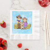 カントリーと西カウボーイをテーマにした男の子の赤ちゃんシャワー 縁ありランチョンナプキン (インサイチュ)