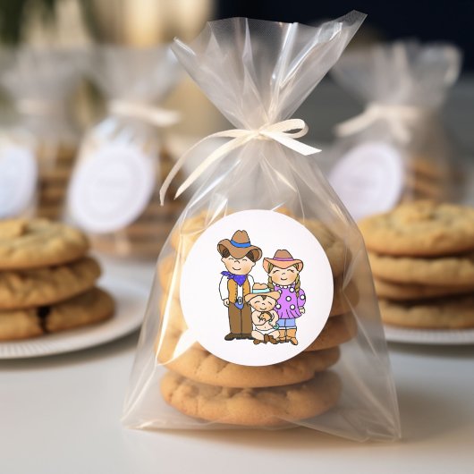 カントリーと西カウボーイファミリー ラウンドシール