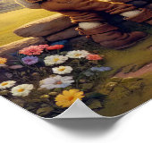 カントリーの服を着た二人の愛らしいヴィンテージマンチキン ポスター (角)