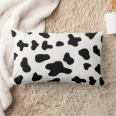 カントリーの白黒の牛のパターン ランバークッション (ブランケット)