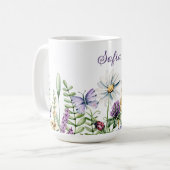 カントリーの野の花のシグネチャー コーヒーマグカップ (正面左)