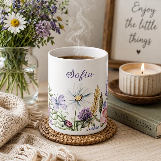 カントリーの野の花のシグネチャー コーヒーマグカップ