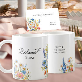 カントリーの野の花のブライズメイドの結婚式の引出物 コーヒーマグカップ