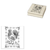 カントリーの鶏、卵&シックフォークアート縁どニース ラバースタンプ (押印)