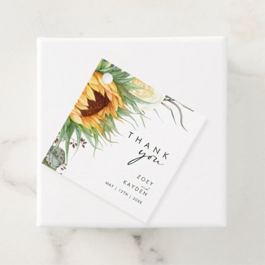 カントリーはっきりしたヒマワリ |ありがとうございますメッセージカード フェイバータグ (インサイチュ)