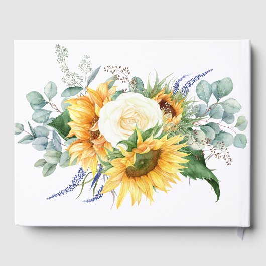 カントリーはっきりしたヒマワリ |の結婚ゲストブック ゲストブック (裏面)