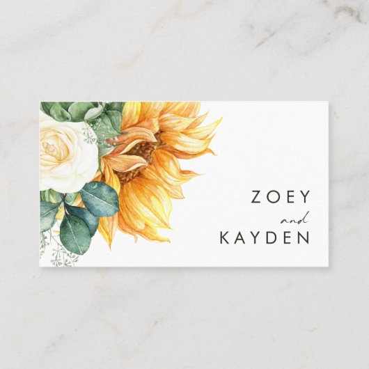 カントリーはっきりしたヒマワリ |の結婚座席表 プレイスカード (裏面)