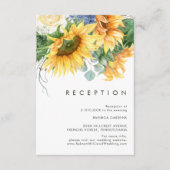 カントリーはっきりしたヒマワリ |ウェディングレセプションカード エンクロージャーカード (正面)