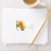 カントリーはっきりしたヒマワリ |ウェディングRSVPアドレス ラベル (インサイチュ)