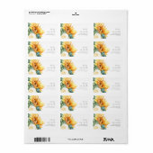 カントリーはっきりしたヒマワリ |ウェディングRSVPアドレス ラベル (フルシート)