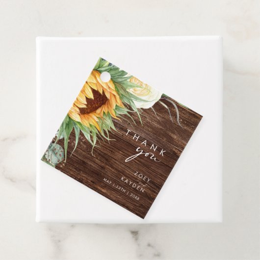 カントリーはっきりしたヒマワリ |ウッドありがとう フェイバータグ (インサイチュ)