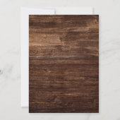 カントリーはっきりしたヒマワリ |ウッドブライダルティーパーティー 招待状 (裏面)