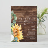 カントリーはっきりしたヒマワリ |ウッドリハーサルディナー 招待状 (スタンド正面)