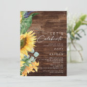 カントリーはっきりしたヒマワリ |ウッドレッツ祝 招待状 (スタンド正面)