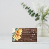 カントリーはっきりしたヒマワリ |ウッド結婚のウェブサイト エンクロージャーカード (スタンド正面)