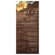 カントリーはっきりしたヒマワリ |ウッド結婚のディナーメニュー