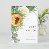 カントリーはっきりしたヒマワリ |カジュアル結婚s 招待状 (スタンド正面)