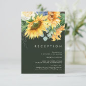 カントリーはっきりしたヒマワリ |ダークグリーン披露宴 エンクロージャーカード (スタンド正面)