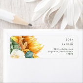 カントリーはっきりしたヒマワリ |差出人住所ラベル ラベル (インサイチュ)