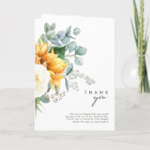 カントリーはっきりしたヒマワリ |折り曲げ結婚式 プログラム (裏面)