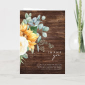 カントリーはっきりしたヒマワリ |折り曲げ結婚材 プログラム (裏面)