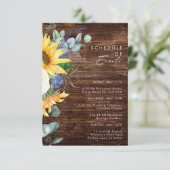 カントリーはっきりしたヒマワリ |木材のイベント エンクロージャーカード (スタンド正面)