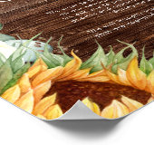 カントリーはっきりしたヒマワリ |木材のプラグ抜き式 ポスター (角)