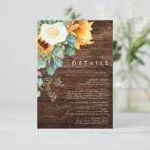 カントリーはっきりしたヒマワリ |木材詳細 エンクロージャーカード (スタンド正面)