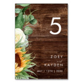 カントリーはっきりしたヒマワリ |木目テーブル番号 テーブルナンバー (裏面)