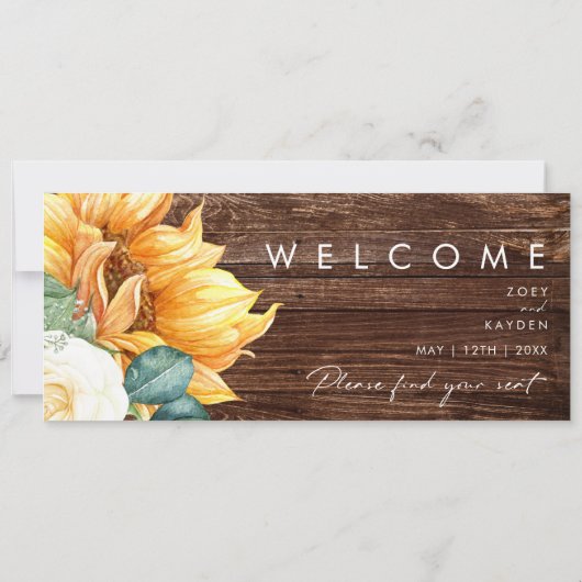 カントリーはっきりしたヒマワリ |木製座席表ヘッダー (裏面)