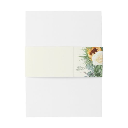 カントリーはっきりしたヒマワリ |淡い黄色 招待状ベリーバンド (裏面例)