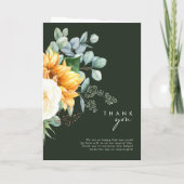 カントリーはっきりしたヒマワリ |濃い緑の折り結婚畳み プログラム (裏面)