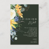 カントリーはっきりしたヒマワリ |濃い緑の願い井戸 エンクロージャーカード (正面)