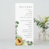 カントリーはっきりしたヒマワリ |結婚式 プログラム (スタンド正面)