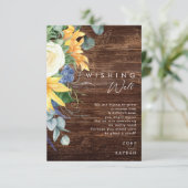 カントリーはっきりしたヒマワリ | Wood Wishing Well エンクロージャーカード (スタンド正面)
