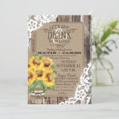 カントリーひまわりウッドレース素朴結婚ズ 招待状 (スタンド正面)