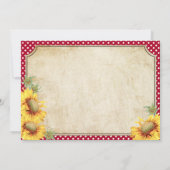 カントリーひまわりギンガムチェッ素朴クありがとう サンキューカード (裏面)