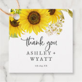 カントリーひまわりサンフラワーありがとうメッセージカード フェイバータグ (正面)