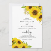 カントリーひまわりフォト結婚式招待状 招待状 (正面)