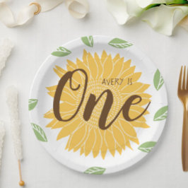 カントリーひまわりベビーの誕生日1 ペーパープレート