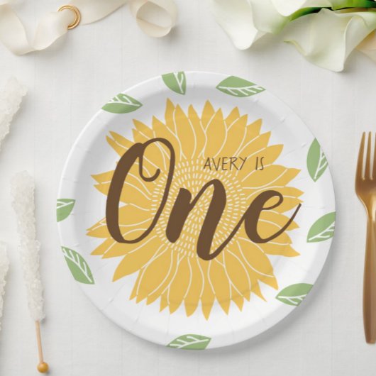 カントリーひまわりベビーの誕生日1 ペーパープレート