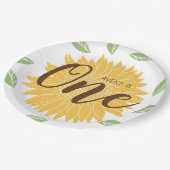 カントリーひまわりベビーの誕生日1 ペーパープレート (アングル)