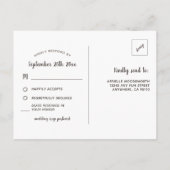 カントリーひまわりメイソンジャールウェディングRSVPポストカード インビテーションポストカード (裏面)