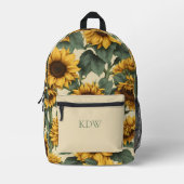 カントリーひまわりモノグラム プリントバックパック (正面)