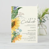 カントリーひまわりライトイエローレッツ祝 招待状 (スタンド正面)