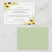 カントリーひまわり水彩結婚フローラ詳細 エンクロージャーカード (正面/裏面)