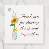 カントリーひまわり秋フローラ結婚の感謝 フェイバータグ (正面)