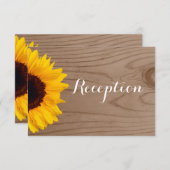 カントリーひまわり納屋ウッドウェディングレセプションカード エンクロージャーカード (正面/裏面)