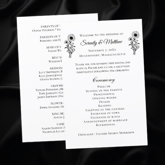 カントリーひまわり素朴フローラ結婚式 プログラム